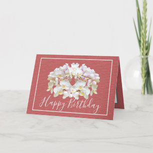 Floral Bouquet White Orchids Chic Floral Geburtsta Karte