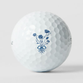 Floral Bouquet With Blue Bow Golfball