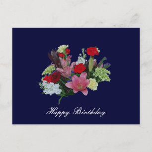Floral Bouquet zum Geburtstag Postkarte