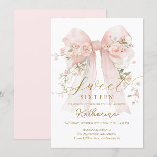 Floral Bow Coquette 16 . Geburtstag Einladung