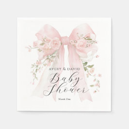 Floral Bow Elegant Flower Girl Baby Shower Serviette