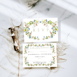 Floral Bow Garden Rustikales Elegantes Foto Hochze RSVP Karte