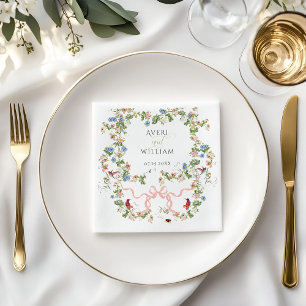 Floral Bow Garden Rustikales Elegantes Foto Hochze Serviette