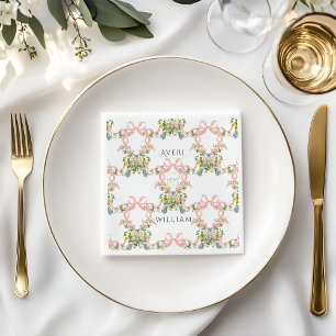 Floral Bow Garden Rustikales Elegantes Foto Hochze Serviette
