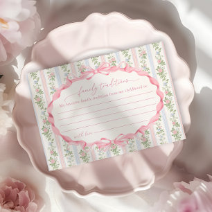 Floral Bow Girl Babydusche Familie Traditionen Begleitkarte