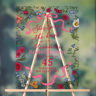 Floral Bow Sie bindet den Knoten willkommen Acrylschild