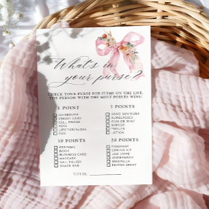 Floral Bow Was in Ihrem Purse Baby Shower Game