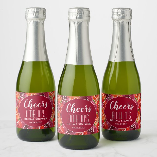 Floral Brautparty Cheers Mini (Flaschen)