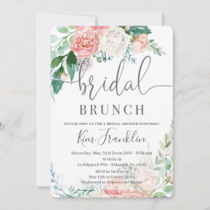 Floral Bridal Brunch Romantische Dusche Einladung