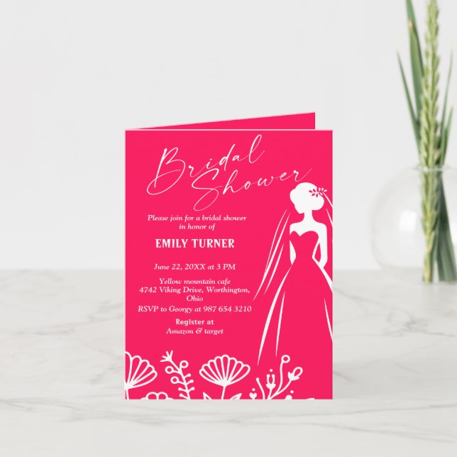 Floral Bridal Dusche Einladung (Vorderseite)