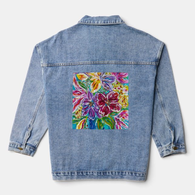 Floral Bridal Jeans Jacket Jeansjacke (Rückseite)