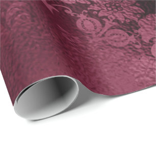 Floral Bridal Marsala Glitzer Burgundy Glam Geschenkpapier