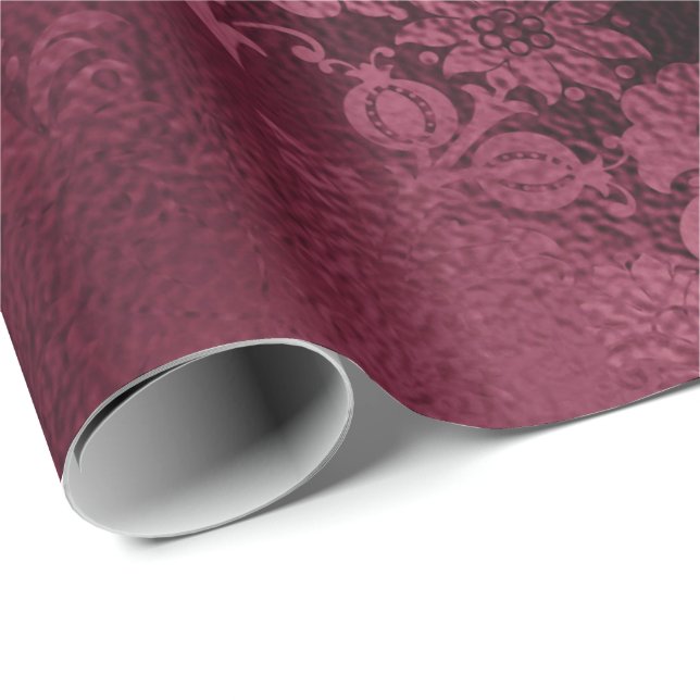 Floral Bridal Marsala Glitzer Burgundy Glam Geschenkpapier (Rolleneckpunkt)