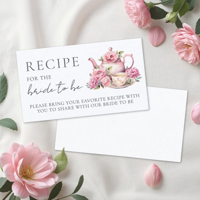 Floral Bridal Shower Recipe Begleitkarte (Floral Bridal Shower Recipe Enclosure Card)
