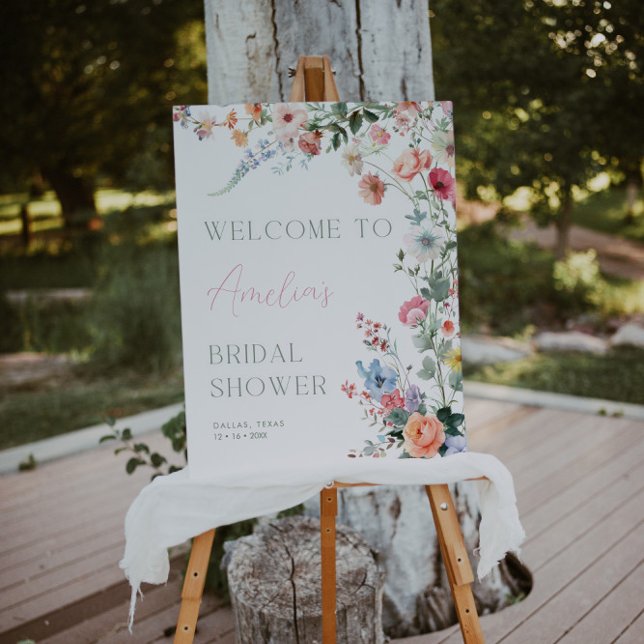 Floral Bridal Shower Welcome Sign Wildflower Acrylschild (Von Creator hochgeladen)