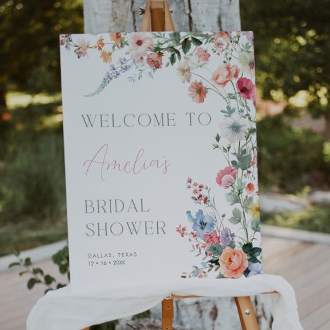 Floral Bridal Shower Welcome Sign Wildflower Poster (Von Creator hochgeladen)