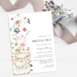 Floral Bridal Tea Einladung<br><div class="desc">Lass Deinen besonderen Tag Blossom mit einer Brautdusche aus dem Blumengeflecht! Diese Einladung umfasst atemberaubende handbemalte Aquarellblumen in tief lila, staubblauen Farbtönen und Rosa mit Salbeigrün. Ob Sie ein Gartenhotel oder eine gemütliche, intime Ansammlung beherbergen, diese einladenden Einladungen werden Ihnen eine besondere Touch des Charmes zu Ihrer Veranstaltung bringen. Finden...</div>