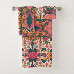 Floral Bridesmaid Funktionelles Geschenkhandtuch Badhandtuch Set