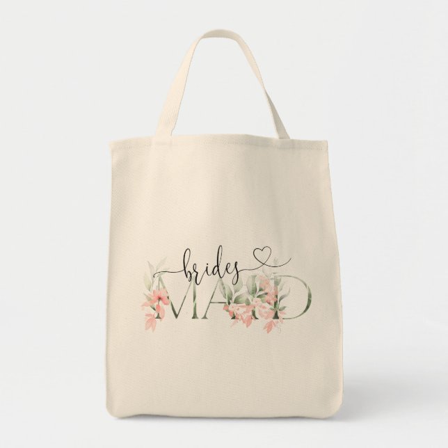 Floral Bridesmaid Gift Tote Bag Brautparty Geschen Tragetasche (Vorne)