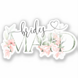 Floral Bridesmaid Sticker, Junggeselinnen-Abschied Aufkleber
