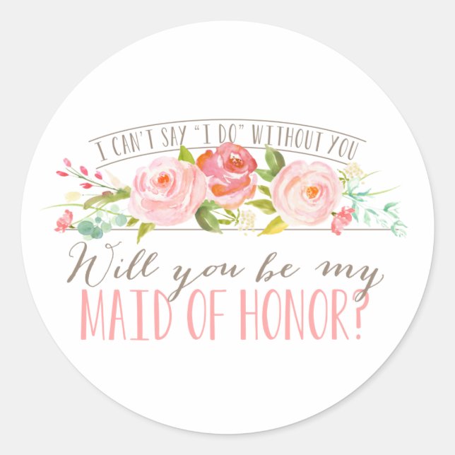 Floral | Bridesmaid Stickers (Vorderseite)