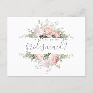 Floral Bridesmaid Vorschlagskarte Ankündigungspostkarte