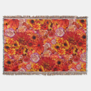 Floral Bright Rojo Bouquet Rich Red Hot Daisies Decke