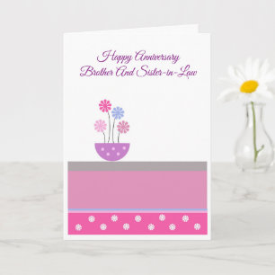 Floral Brother And Wife Personalised Anniversary Karte