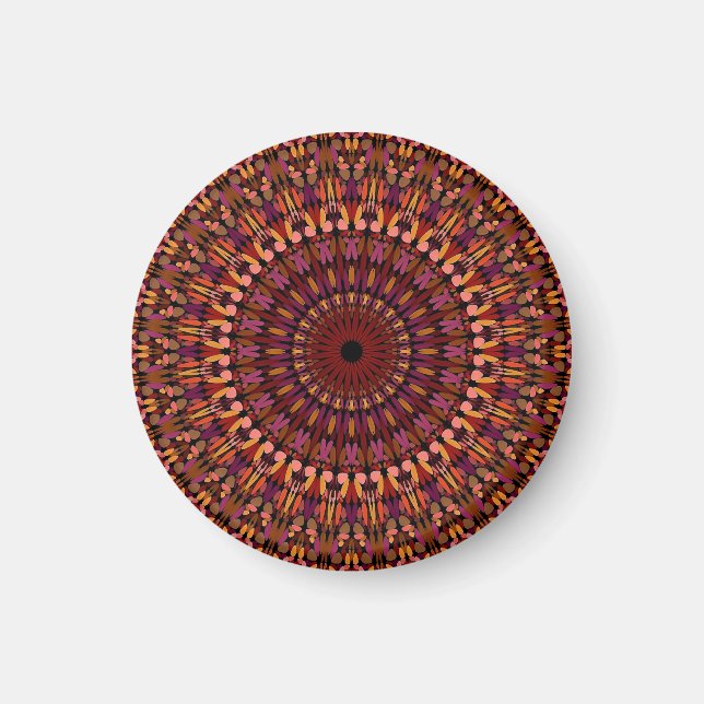 Floral Brown Mandala Design-48566 Magnet (Vorne)