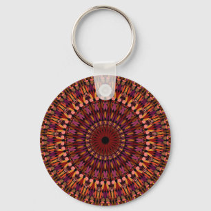 Floral Brown Mandala Design-48566 Schlüsselanhänger