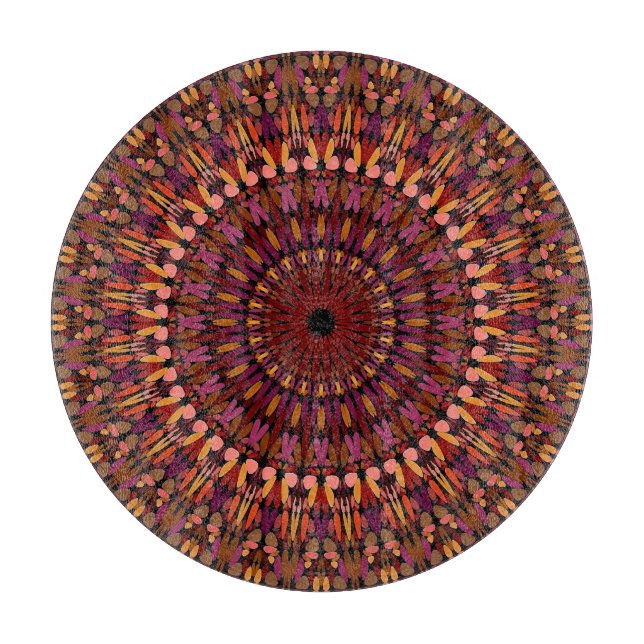 Floral Brown Mandala Design-48566 Schneidebrett (Vorderseite)