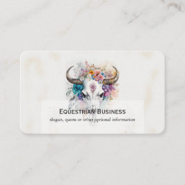 Floral Bull Skull Watercolor Art Visitenkarte