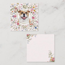 Floral Bulldog Mama Notecard Mitteilungskarte