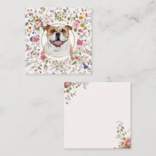 Floral Bulldog Mama Notecard Mitteilungskarte