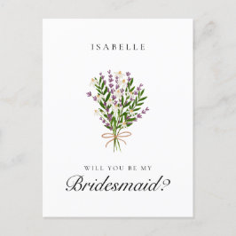 Floral Bunch Lavender Bridesmaid Vorschlag Postkar Postkarte