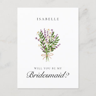 Floral Bunch Lavender Bridesmaid Vorschlag Postkar Postkarte