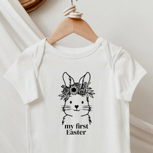 Floral Bunny mein erster Oster Baby Strampler