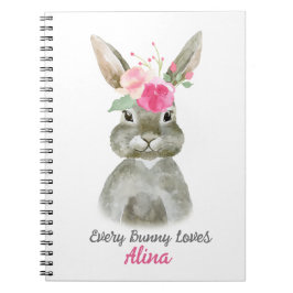 Floral Bunny Notepad Notizblock