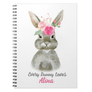 Floral Bunny Notepad Notizblock