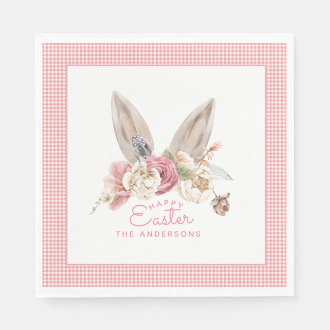 Floral Bunny Osterst Serviette (Vorderseite)