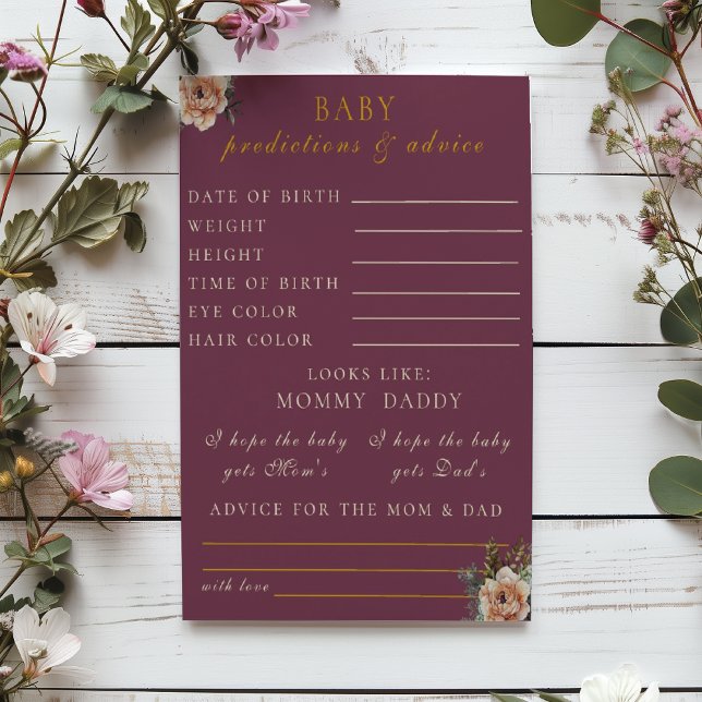 Floral Burgund Elegant Vorhersagen & Ratschläge Flyer (Von Creator hochgeladen)