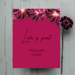 Floral Burgund Liebe ist süßes Brautparty Poster