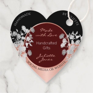 Floral Burgund und Rose Gold Marketing Vielen Dank Geschenkanhänger