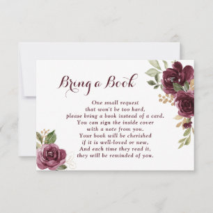 Floral Burgundy Babydusche buchen RSVP Karte