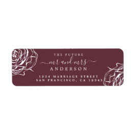 Floral Burgundy Future Mrs. Wedding Rücksendeadres