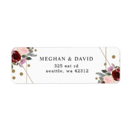 Floral Burgundy Gold Glitzer Geometric Wedding