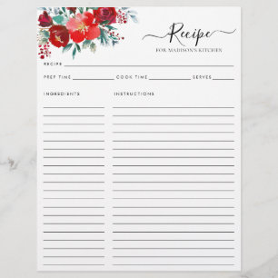 Floral Burgundy Holly Leaf Holiday Kitchen Rezept