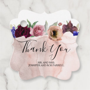 Floral Burgundy Navy Dusty Rose Vintage Wedding Geschenkanhänger