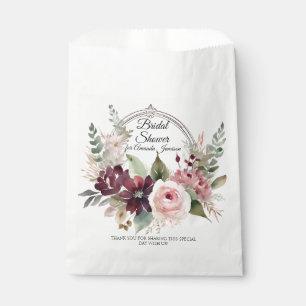 Floral Burgundy Pink Herbstlaubs Brautparty Geschenktütchen