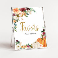 Floral Burgundy Pumpkin Baby Shower Favoriten